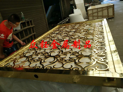 18K金鏡光面酒店鋁板雕花屏風 【圖】價格,批發,廠家-中國鋁業網